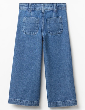 Jeans wide leg Sfera lavado medio para niña