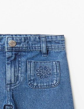 Jeans wide leg Sfera lavado medio para niña