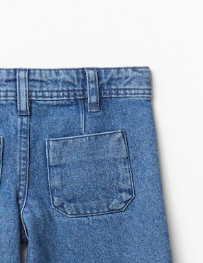 Jeans wide leg Sfera lavado medio para niña